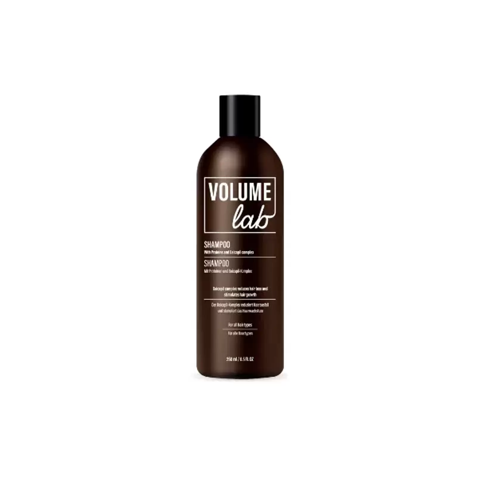 Volume Lab -shampoo, jossa on biotiinia, valgud ja Baicapil™ Volume Lab -shampoo, jossa on biotiinia, valgud ja Baicapil™